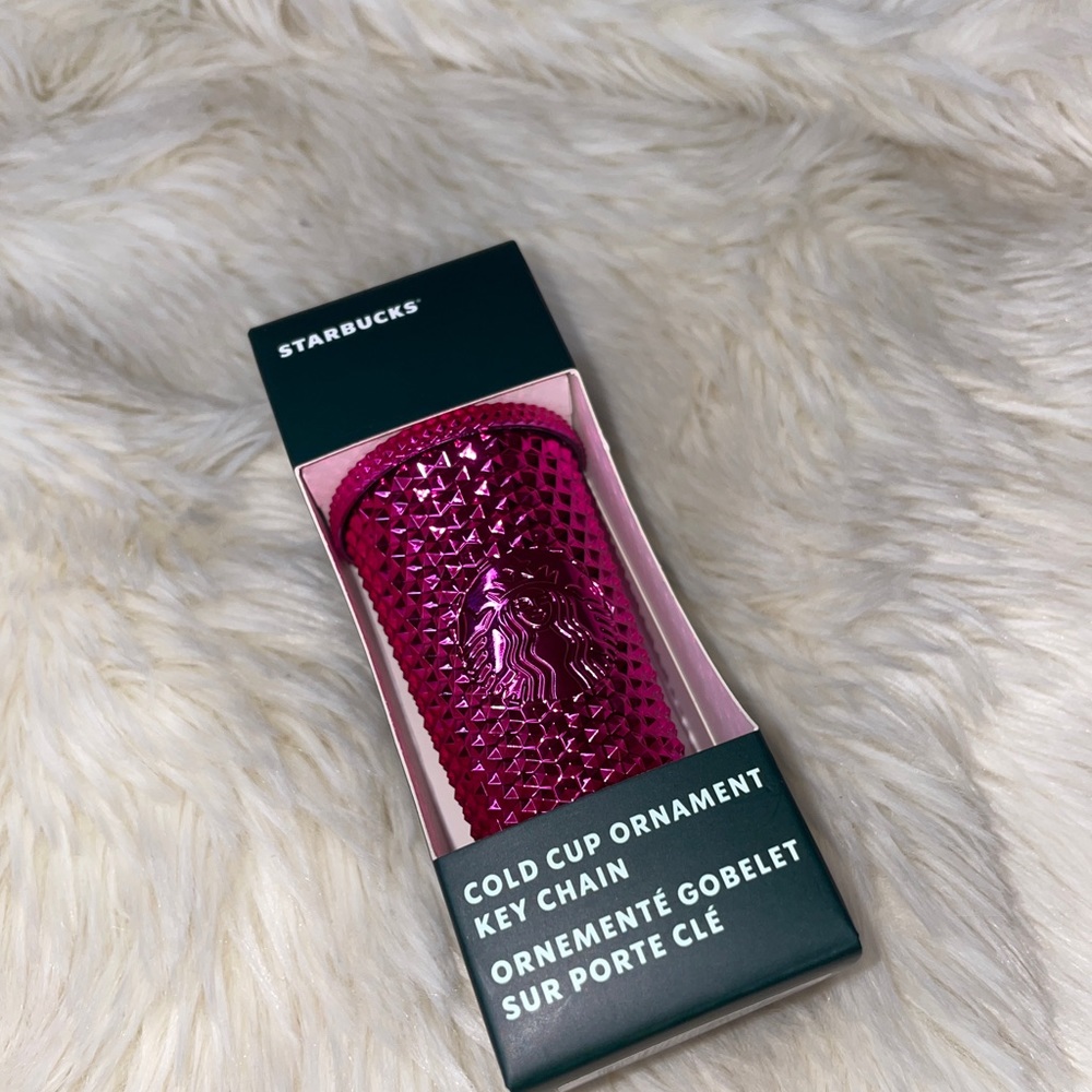 2022 Starbucks Limited Edition Ornament Keychain Sangria Diamond Tumbler - Picture 2 of 4